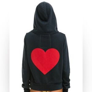 Aviator Nation Navy Hoodie with Red Heart